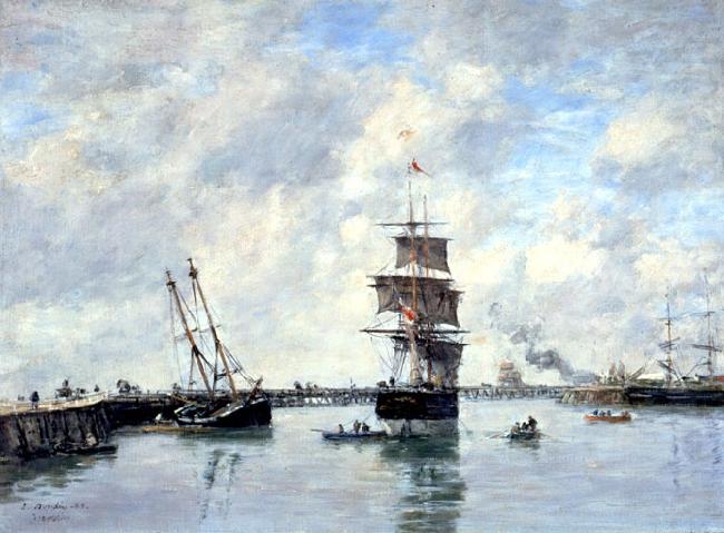 Trouville, les jetees, mer haute, Eugene Boudin